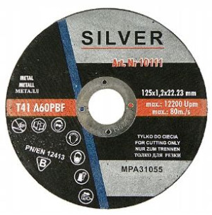 Tarcza Do Cięcia Metalu 125 X 1,2 Silver X 25szt