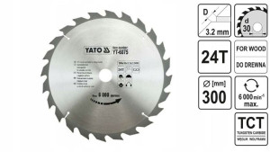 Tarcza Widiowa 300x24tx30 Mm Yt-6075 Yato