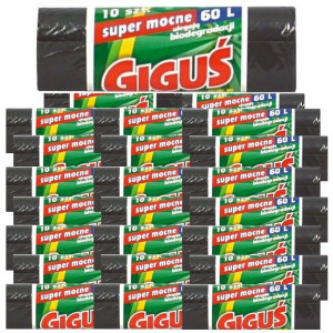 Worki na odpady biodegradowalne Giguś 60 l (10 sztuk) x 25