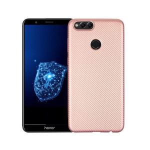 Etui Carbon Fiber Huawei Honor 7x Różowo -złoty /rosegold