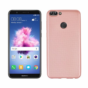 Etui Carbon Fiber Huawei P Smart Różowo Złoty/ Rose Gold