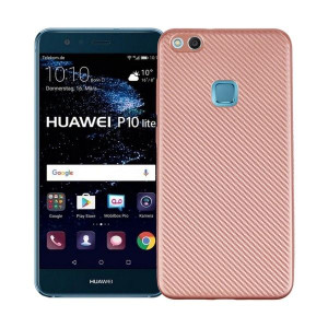 Etui Carbon Fiber Huawei P10 Lite Różowo -złoty/rose Gold