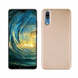 Etui Carbon Fiber Huawei P20 Złoty /gold