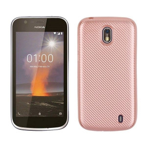 Etui Carbon Fiber Nokia 1 Różowo-złoty /rose Gold