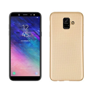 Etui Carbon Fiber Samsung A6 2018 Złoty/gold