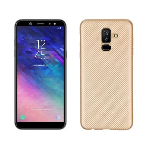 Etui Carbon Fiber Samsung A6 Plus 2018 Złoty/gold