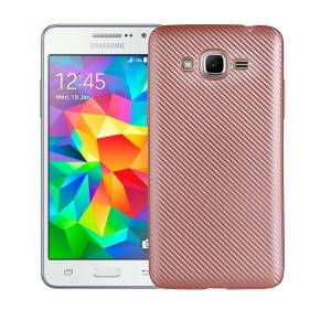 Etui Carbon Fiber Samsung J3 J320 2016 Rózowo-złoty /rosegold