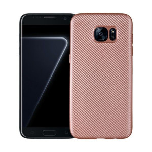 Etui Carbon Fiber Samsung S7 Edge G935 Różowo Złoty