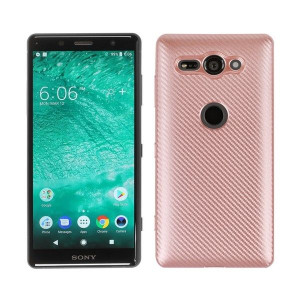 Etui Carbon Fiber Sony Xz2 Compact Rózówo-złoty/rose Gold