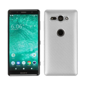 Etui Carbon Fiber Sony Xz2 Compact Srebrny/silver