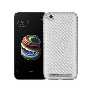 Etui Carbon Fiber Xiaomi Note 5a Srebrny /silver Cut For Finger Print