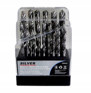 Zestaw Wierteł Do Metalu 25 Sztuk 1-13 Mm Wiertło