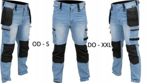 Spodnie Robocze Monterskie Stretch Jeans R : S-xxl