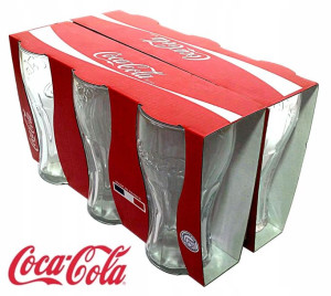 Szklanki Coca Cola Tłoczone Oryginalne 6 Sz