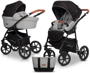 POLSKI WÓZEK 2w1 GONDOLA SPACERÓWKA Riko Basic Plus Grey Fox