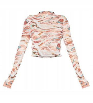 PRETTYLITTLETHING różowy golfik siateczka 38