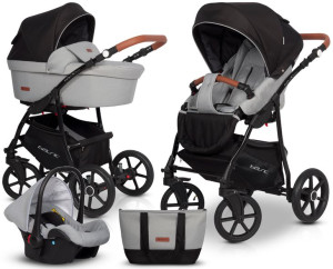 POLSKI WÓZEK 3w1 GONDOLA SPACERÓWKA FOTELIK Riko Basic Plus Grey Fox