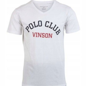 Bawełniana biała koszulka VINSON POLO CLUB XL