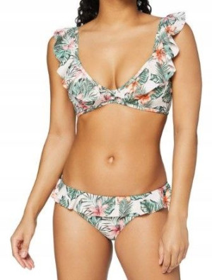 Iris&Lilly strój kąpielowy w kwiaty falbana XS