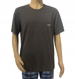 Hugo Boss bawełniany szary męski t-shirt logo XXL