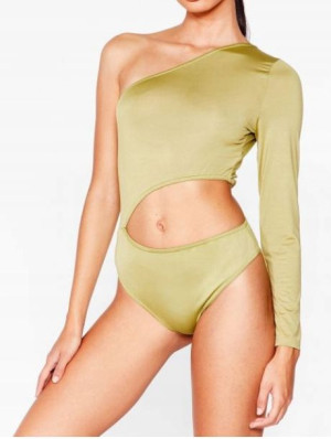 Oliwkowe body na jedno ramię NASTY GAL 42