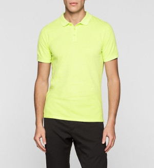 Bawełniana neonowa koszulka polo Calvin Klein, L
