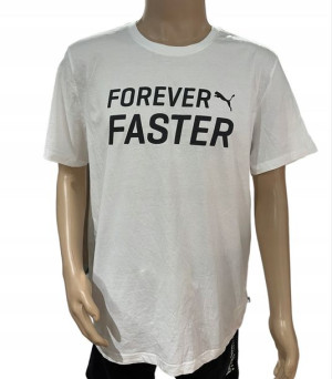 Biały bawełniany T-Shirt Puma logo XL