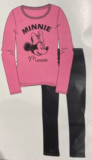 Minnie Mouse komplet piżamy bawełna róż czarny M