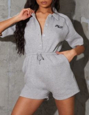 Pretty Little Thing Szary Kombinezon_44