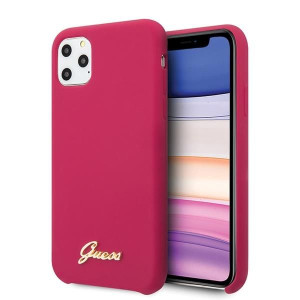 Guess GUHCN65LSLMGRE iPhone 11 Pro Max czerwony/burgundy hard case Silicone