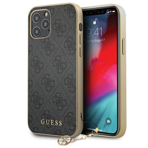Guess GUHCP12MGF4GGR iPhone 12/12 Pro 6,1" szary/grey hardcase 4G Charms Co