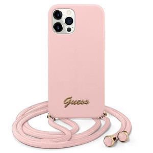 Guess GUHCP12MLSCLMGLP iPhone 12/12 Pro 6,1" różowy/pink hardcase Metal Log