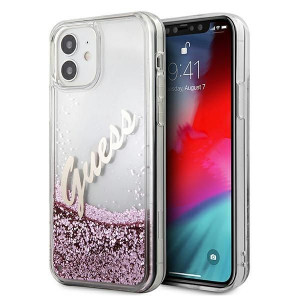 Guess GUHCP12SGLVSPI iPhone 12 mini 5,4" różowy/pink hardcase Glitter Vinta