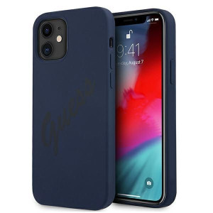 Guess GUHCP12SLSVSBL iPhone 12 mini 5,4" niebieski/blue hardcase Script Vin