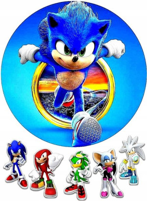 Opłatek Na Tort Sonic Okrągły Gruby 20cm!