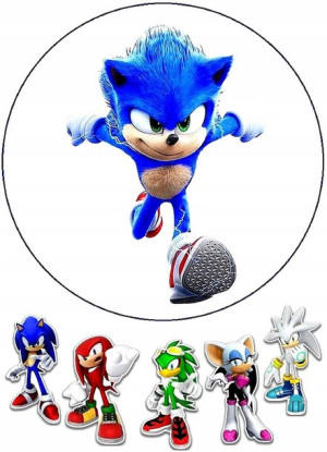 Opłatek Na Tort Sonic Okrągły Gruby 20cm!