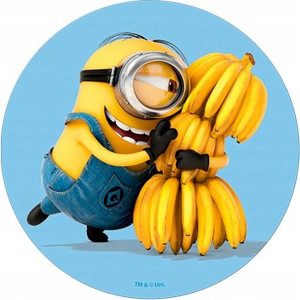 Opłatek Na Tort Minionki Gruby Okrągły 20cm