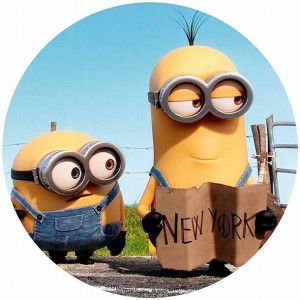 Opłatek Na Tort Minionki Gruby Okrągły 20cm