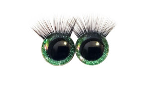 Oczy Do Maskotek Brokat Rzęsy Zielone 18mm B21/e19