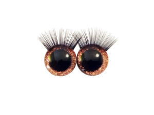 Oczy Do Maskotek Brokat Rzęsy Pomarańczowe 18mm B21/e19