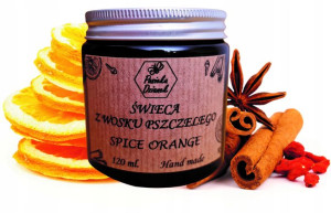 Zapachowa świeca z wosku pszczelego - Spice Orange