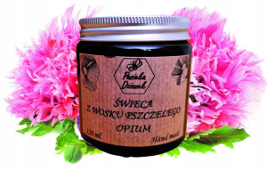 Zapachowa świeca z wosku pszczelego 120 ml- Opium