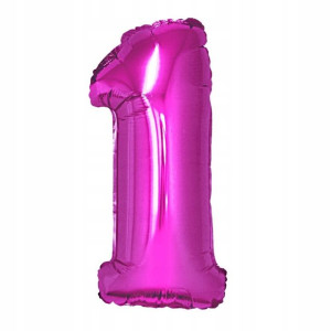 Balon Foliowy Na Hel Cyfra Różowa '1'-92cm