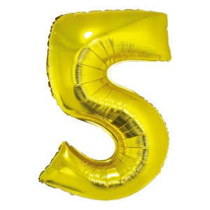 Balon Foliowy Na Hel Cyfra Złota '5'-92cm