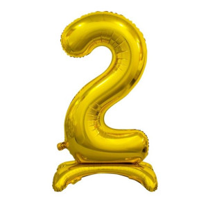 Balon Foliowy Stojący Cyfra Złota '2'-74 Cm