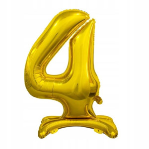 Balon Foliowy Stojący Cyfra Złota '4'-74 Cm