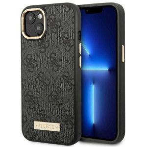 Oryginalne Etui IPHONE 14 Guess Hard Case 4G Logo Plate MagSafe (GUHMP14SU4