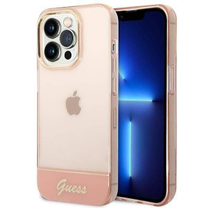 Oryginalne Etui IPHONE 14 PRO Guess Hardcase Translucent różowe