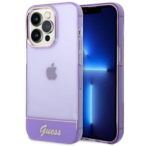 Oryginalne Etui IPHONE 14 PRO Guess Hardcase Translucent fioletowe