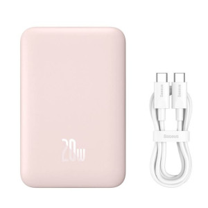 Baseus Magnetic Mini powerbank z szybkim ładowaniem 10000mAh 20W różowy + k